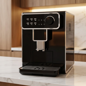Black <b>Automatic</b> Espresso <b>Coffee</b> Maker 15 Bar Pump 1400W Stainless Steel Housing Auto Shut Off Household Use - Product Image 1