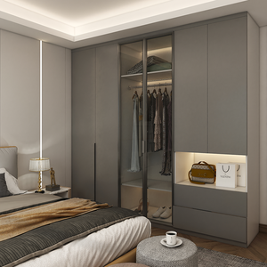 <span class=keywords><strong>Armadio</strong></span> Moderno Economico per Camera da Letto con Serratura e Chiave, Cabina <span class=keywords><strong>Armadio</strong></span> in Legno per la Casa, Design in Legno - Product Image 5