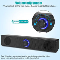 Barre de son pour PC, haut-parleurs avec câble audio 3,5 mm pour ordinateur portable/PC/TV/jeux