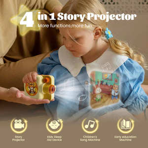 Proyector de <span class=keywords><strong>linterna</strong></span> de historia para dormir de bebé personalizado, máquina de historia multifuncional, lámpara de proyector, antorcha de libro de cuentos para niños - Product Image 5