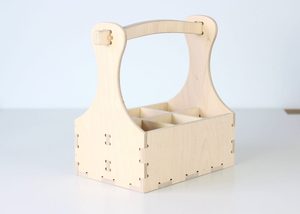 Viet Woodcraft – Lot de 6 supports rectangulaires multifonctionnels et durables en contreplaqué de bouleau avec poignée en arc, non pliables, pour boissons de cuisine - Product Image 5