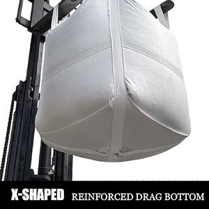 Huamaohengchun2Pcs FIBC Bulk Bag,1.5 Ton Bag, 36.6"L x 36.6"W x 38.2"H,3300lbs SWL Safty Factor 3:1,Woven Polypropylene Bags - Product Image 5