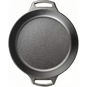 Sartén de hierro fundido, sartén doméstica de doble mango presazonada, para acampar al aire libre, <span class=keywords><strong>barbacoa</strong></span>, utensilios de cocina multiusos - Product Image 4
