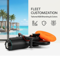 Scooter sous-marin électrique innovant, moteur pour planche à pagaie, bouée gonflable orange, lampe torche LED, boussole