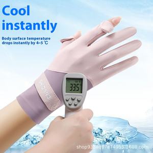 Оптовая продажа от производителя, легкие солнцезащитные перчатки из ледяного шелка, защитные перчатки для занятий спортом на открытом воздухе и велоспортом - Product Image 2