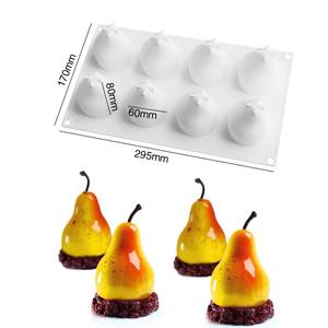 3D Frucht förmige Silikon-Fondant formen <span class=keywords><strong>3</strong></span>-Kavitäten-Mangoform für Kuchen dekor 3D-Simulationswerkzeug für Mousse-Silikon-Dessert form - Product Image 6