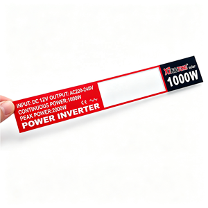 สติกเกอร์ฉลากอินเวอร์เตอร์พลังงานแสงอาทิตย์แบบกำหนดเองของ OEM แรงดันไฟฟ้าสูงสุด กำลังไฟฟ้าต่อเนื่อง วัสดุ PVC PET แบบติดด้วยกาว พิมพ์สกรีน - Product Image 2