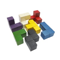 SOMA CUBE-rompecabezas 3D multicolor de madera, juego de cubo de madera de 9x9 cm