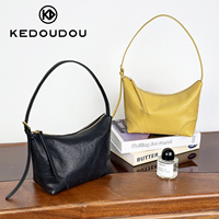 Tas Bahu Kulit Asli Mewah Wanita Tas Hobo Kulit Sapi Lembut Vintage Tas Tangan Mini Tahan Air untuk Perjalanan Sehari-hari