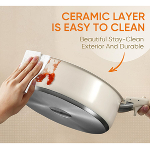 Ensemble de casseroles en acier inoxydable de haute qualité à 3 couches avec couvercles en verre, adaptées aux cuisinières à gaz et à induction, en acier inoxydable triple couche - Product Image 4