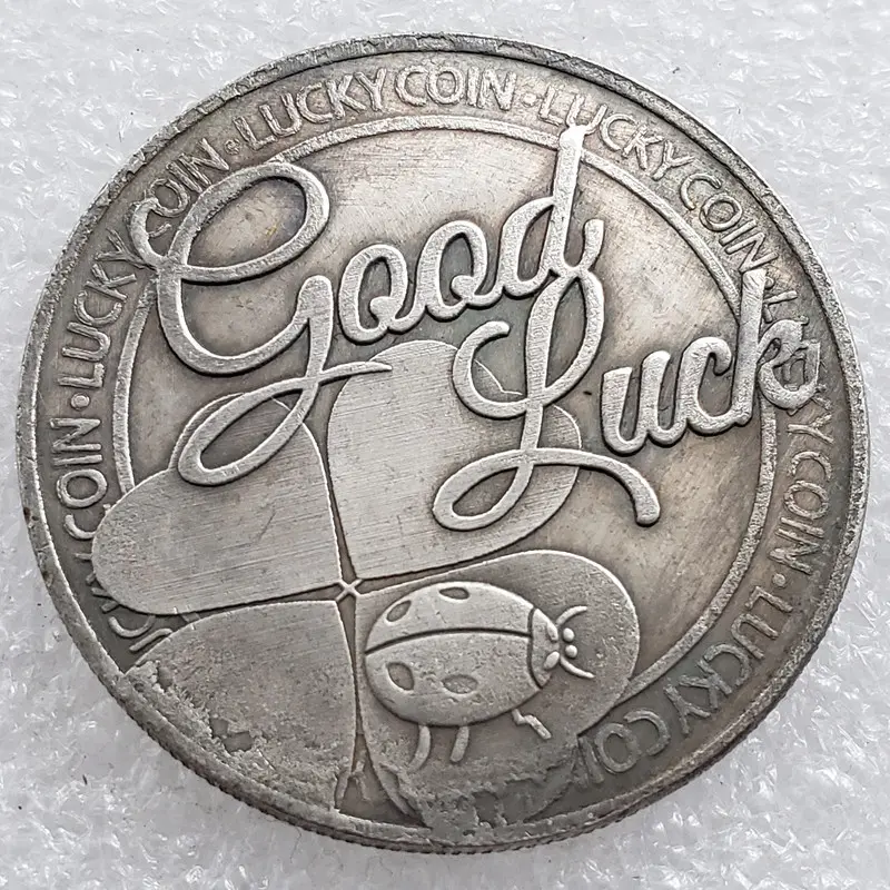 Bán buôn Mỹ Châu Âu bốn lá Clover may mắn Flash bạc mạ trang trí kỷ niệm tiền xu