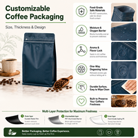 Sacs d'emballage pour thé de qualité alimentaire, imprimés sur mesure, élégants, laminés, à fond carré, thermoscellables, refermables avec fermeture éclair, pour le matcha