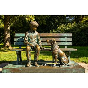 Estatua de Bronce de Niño y Perro: Interacciones Cálidas entre Niño y Animal <span class=keywords><strong>para</strong></span> Jardín, Ideal <span class=keywords><strong>para</strong></span> el Día Nacional - Product Image 1