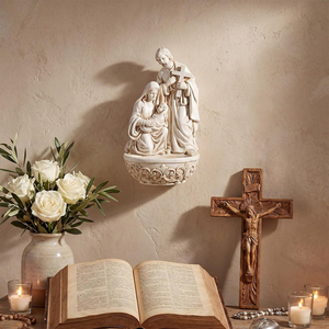Statue <span class=keywords><strong>de</strong></span> <span class=keywords><strong>la</strong></span> <span class=keywords><strong>Sainte</strong></span> Famille en résine, Fontaine à eau bénite, Bassin d'eau <span class=keywords><strong>de</strong></span> bénédiction catholique, Figurine, Décoration religieuse <span class=keywords><strong>de</strong></span> bureau ou murale, Cadeau d'église - Product Image 2