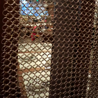 Maille métallique circulaire tissée en aluminium, maille décorative en laiton pour portes d'armoires, découpe de rideaux