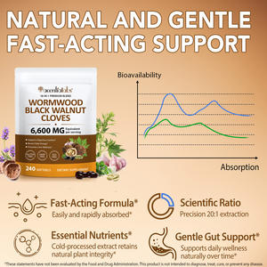 아센티얼랩스 디톡스 쑥 흑호두 정향 소프트젤 6600MG 장 건강 흑호두 쑥 정향 추출물 소프트젤 - Product Image 4