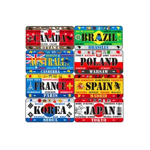 Brazil Korea Japan Canada License Plate Car Motorcycle Metal Signs Plaque