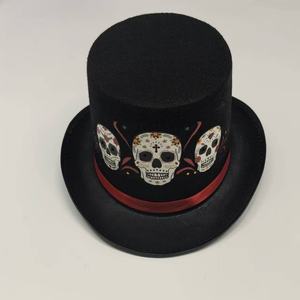 Sombrero de Copa Mexicano con Calavera de Terciopelo y Luces LED para el Día de Muertos y Disfraces de Halloween - Product Image 2