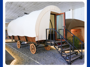 Oferta Especial: Carroza de Lujo Prefabricada Premier con Techo PVDF, Tienda de Glamping Familiar Estilo Safari para Vacaciones, Carroza Conestoga con Ruedas - Product Image 5