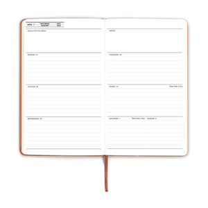 Planificador personalizado 2025, planificador semanal mensual de piel sintética con bolsillo trasero para bolígrafo con 32 páginas de notas - Product Image 4