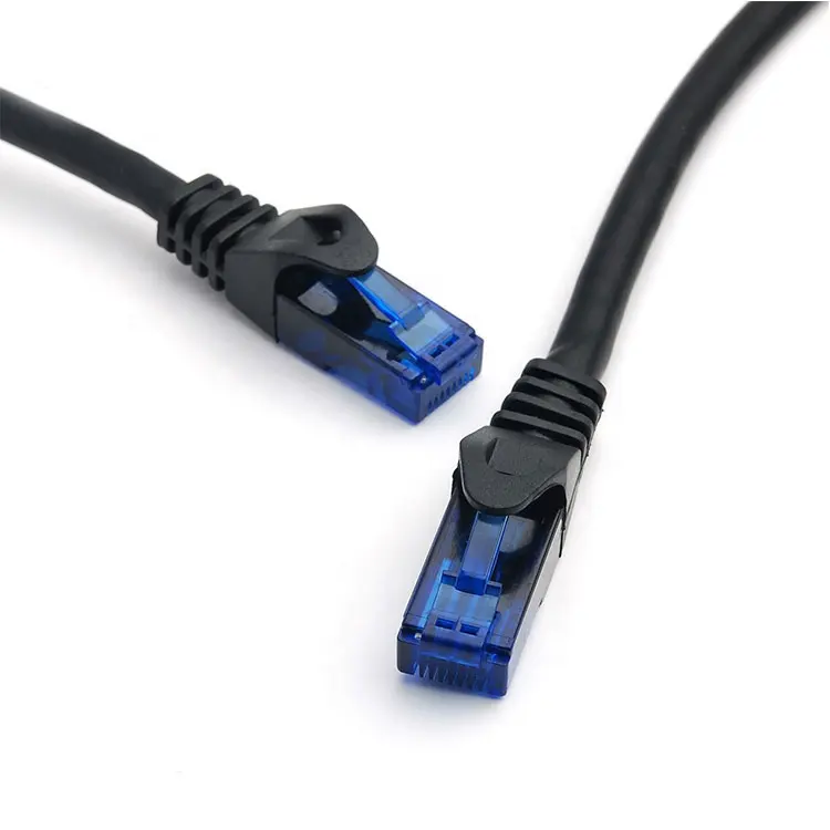 Cat6 RJ45 Fast Ethernet Network Cable braided - 50 ft Black - connects Computer to printer, router