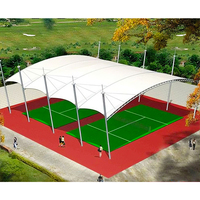 Toit de stade structurel en PVDF, structure de membrane tendue pour les grandes installations sportives, terrain de basket-ball, terrain de football, complexe piscinique