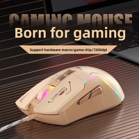 Ratón para Juegos Recargable con Cable, 7 Botones, Retroiluminación RGB, USB, Macro Programable, para PC, Portátil y Escritorio