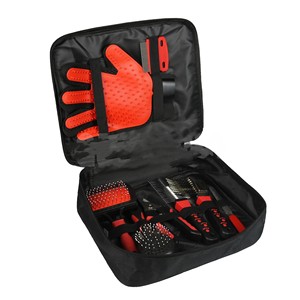 Kingtale <strong>Omnipotent</strong> Red Beauty Pet Grooming Set Comb Bathing Brush Nail Clippers and Multiple Combs for Cleaning - Product Image 6