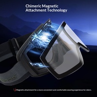 Petites lunettes de ski cylindriques unisexes professionnelles noires à double couche, en TPU photochromique HD, magnétiques et compatibles