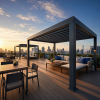 Pergola Bioclimatique Moderne en Aluminium Sweet Home avec Lames Orientables, Étanche, Taille Personnalisée, Kit Complet Motorisé ou Manuel pour Balcon