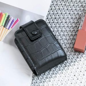 נרתיק איפור נייד מעור PU עם לוגו בהתאמה אישית, מראה מובנית, סגירה מגנטית, נרתיק קוסמטיקה מיני נייד - Product Image 5