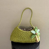 Nouveau sac à main en forme de ravioli fait à la main, sac tissé pour femmes, cuir PU de haute qualité, sac à main pour femmes, sac à bandoulière pour femmes
