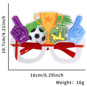 Lunettes de soleil festives en feutre plastique de style moderne sur le thème du football, pour les fêtes, les événements, les photos, les accessoires de célébration - Product Image 2