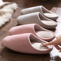 Chaussons en coton légers et doux, tendance 2025, confortables pour l'intérieur et l'extérieur, chaussures de maison