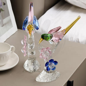 HBL Décoration de maison et de bureau en cristal gravé de style américain, oiseau de luxe, perroquet, artisanat animal, ensemble de cadeaux, accessoires - Product Image 4