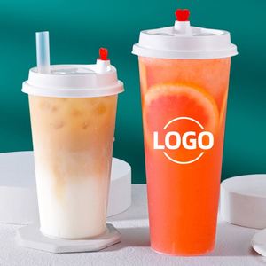 Gobelet à bulles personnalisé, gobelet en plastique PP rigide givré jetable, pour thé au lait, limonade, bubble tea et autres boissons - Product Image 3