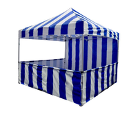 Kit de cabine de carnaval à Impact 10x10 pieds, auvent d'extérieur à rayures bleues et blanches Pop-up