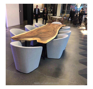 Fırınlanmış ceviz Slab ithal ekvador canlı kenar masa üstü yemek odası mobilyası yemek masası katı ahşap stokta hazır stokta - Product Image 1