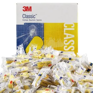 3M Ear Plugs, 200 Pairs/Box, 3M E-A-R Classic 312-1201, Uncorded, Disposable, Foam, NRR 29, For Drilling, Grinding, Machining