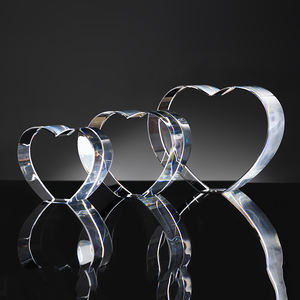 Bloc de verre transparent en forme de cœur, cristal vierge pour gravure photo 3D, souvenirs - Product Image 1