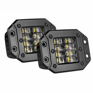 Auto Lighting System 5 Inch quad row Led Fog/Driving Lights 24w 6D lens square LED Work Light For Car Off-Road Jeep Trucks