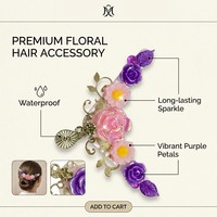 Autocollants de bijoux de visage en forme de fleurs roses et violettes, strass autocollants en cristal pour l'art corporel des enfants, idéaux pour les fêtes et festivals