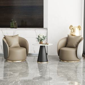 Sofá Individual Ergonómico de Cuero Moderno, Giratorio, de Lujo Ligero y Sencillo, con Mesa Combinada para Hoteles, Oficinas y Espacios Comerciales - Product Image 1