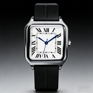 Montre à quartz à chiffres arabes, en acier inoxydable, alliage, rectangulaire, étanche, 30 mm, aiguilles, mode, sport, montre pour homme, montre de business - Product Image 3