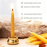Ensemble de bougies de méditation Mindfulness avec 20 mini-bougies piliers en cire d'abeille, idéales pour la prière, la réflexion et la méditation yoga