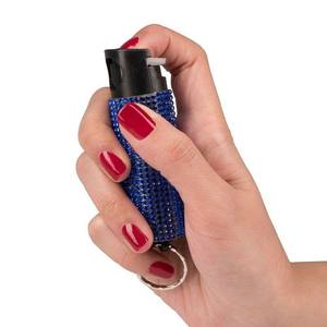 Vente en gros d'usine, porte-clés en forme de chat tissé à la mode, rechargeable, avec strass, ensemble de porte-clés à mousqueton pour femmes, défense personnelle en plein air - Product Image 6