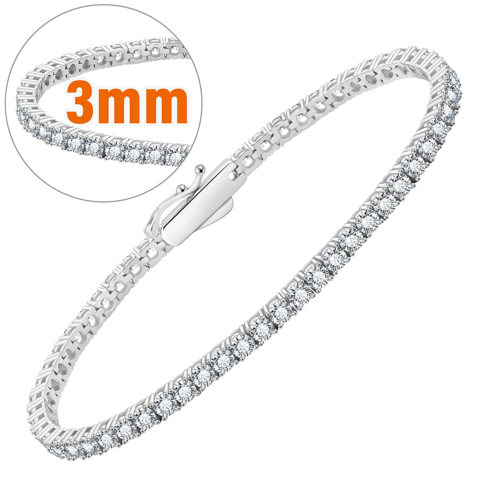 Bracciale 3mm-oro bianco