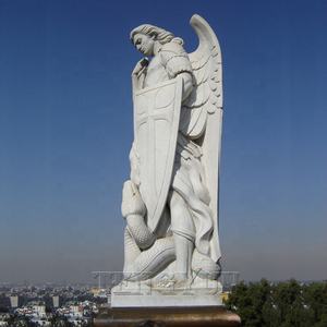 Famoso <span class=keywords><strong>angelo</strong></span> con scultura di serpente statua di <span class=keywords><strong>angelo</strong></span> custode maschile in pietra di marmo da giardino all'aperto - Product Image 2