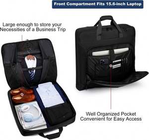 Free Sample <b>Garment</b> <b>Bags</b> Clothes Premium Travel <b>Garment</b> <b>Bag</b> with Shoulder Strap for Suits and Dresses - Product Image 3