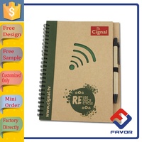 Cahier de faveur papier Kraft publicité reliure spirale A5/A4 taille 70 feuilles avec stylo 100 Pages intérieures reliure à feuilles mobiles